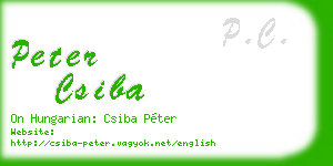 peter csiba business card